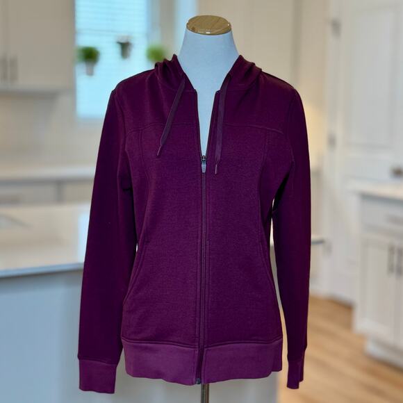 Hylete | Burgundy Full Zip Hooded Sweatshirt Jacket - Picture 1 of 6